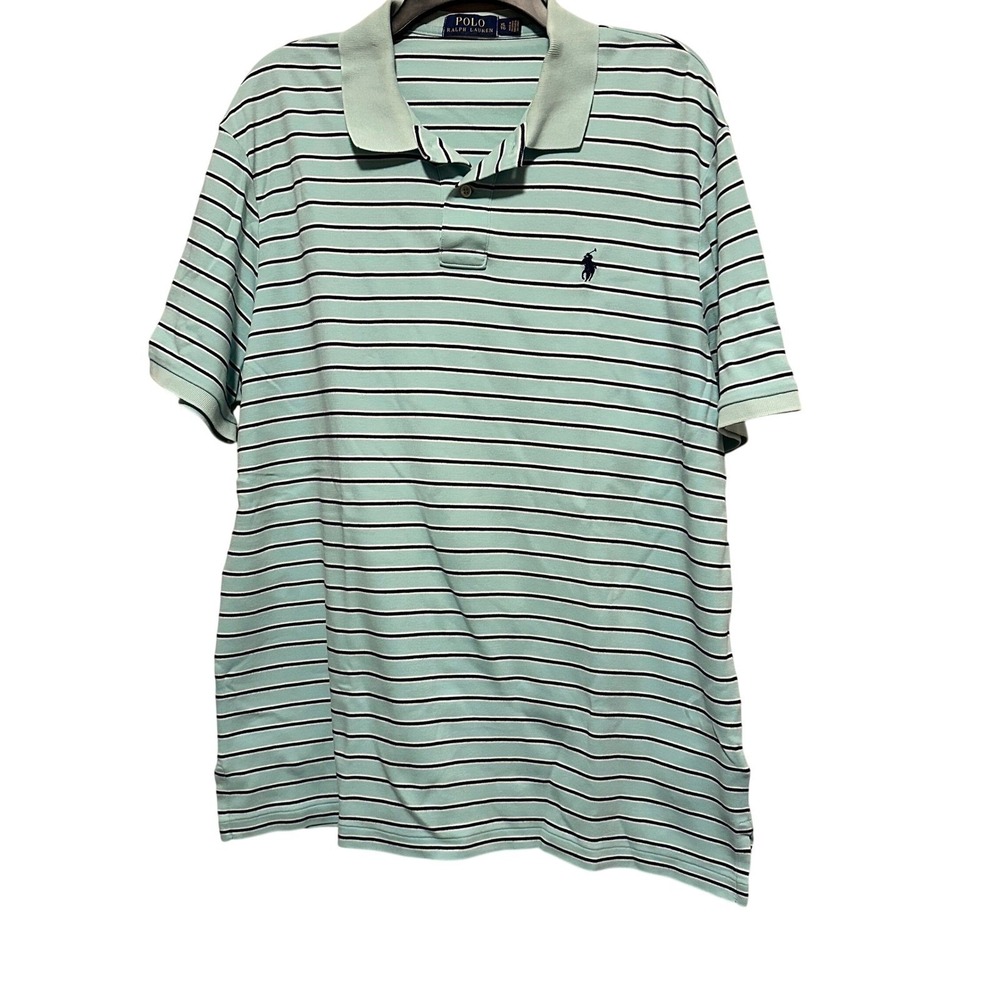 Ralph‎ Lauren Classic Polo Shirt Mens XL Blue White Pony